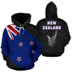 New Zealand Flag Blue Zip Hoodie Crewneck Sweatshirt T-Shirt 3D All Over Print For Men And Women