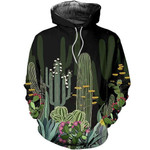 Cactus Garden At Night Green Zip Hoodie Crewneck Sweatshirt T-Shirt 3D All Over Print For Men And Women