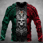 Mexican Aztec Warrior Zip Hoodie Crewneck Sweatshirt T-Shirt 3D All Over Print For Men And Women