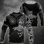 The Raven of Odin Zip Hoodie Crewneck Sweatshirt T-Shirt 3D All Over Print For Men And Women