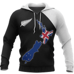 New Zealand Map Black Zip Hoodie Crewneck Sweatshirt T-Shirt 3D All Over Print For Men And Women