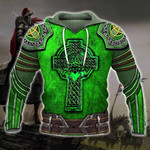 Irish Knight Warrior Zip Hoodie Crewneck Sweatshirt T-Shirt 3D All Over Print For Men And Women