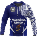 American Samoa Blue Zip Hoodie Crewneck Sweatshirt T-Shirt 3D All Over Print For Men And Women