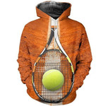 Home Tennis Orange Zip Hoodie Crewneck Sweatshirt T-Shirt 3D All Over Print For Men And Women