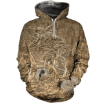 Hunting Duck Camouflage Zip Hoodie Crewneck Sweatshirt T-Shirt 3D All Over Print For Men And Women