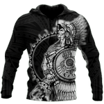 Mexican Aztec Warrior Zip Hoodie Crewneck Sweatshirt T-Shirt 3D All Over Print For Men And Women