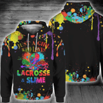Girl Loves Lacrosse And Slime Zip Hoodie Crewneck Sweatshirt T-Shirt 3D All Over Print For Men And Women