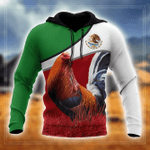 Rooster Green Red Zip Hoodie Crewneck Sweatshirt T-Shirt 3D All Over Print For Men And Women