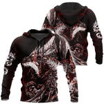 Red Black Tattoo Dragon Zip Hoodie Crewneck Sweatshirt T-Shirt 3D All Over Print For Men And Women