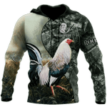 Rooster Camouflage Cool Zip Hoodie Crewneck Sweatshirt T-Shirt 3D All Over Print For Men And Women