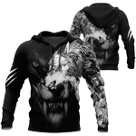 Dark Wolf Zip Hoodie Crewneck Sweatshirt T-Shirt 3D All Over Print For Men And Women