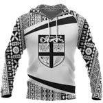 Fiji Tapa Black White Zip Hoodie Crewneck Sweatshirt T-Shirt 3D All Over Print For Men And Women