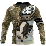 Cow Camouflage Zip Hoodie Crewneck Sweatshirt T-Shirt 3D All Over Print For Men And Women