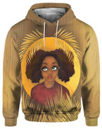 Black Cute Girl Zip Hoodie Crewneck Sweatshirt T-Shirt 3D All Over Print For Men And Women