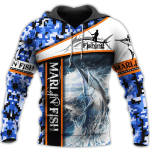 Fish Pixel Camo Zip Hoodie Crewneck Sweatshirt T-Shirt 3D All Over Print For Men And Women