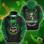 Irish Saint Patrick Day Zip Hoodie Crewneck Sweatshirt T-Shirt 3D All Over Print For Men And Women