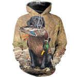 Dog Hunting Duck Camouflage Zip Hoodie Crewneck Sweatshirt T-Shirt 3D All Over Print For Men And Women