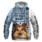 Shetland Sheepdog Zip Hoodie Crewneck Sweatshirt T-Shirt 3D All Over Print For Men And Women