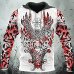 Odin Blood Viking Zip Hoodie Crewneck Sweatshirt T-Shirt 3D All Over Print For Men And Women