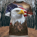 Eagle And Flag Zip Hoodie Crewneck Sweatshirt T-Shirt 3D All Over Print For Men And Women