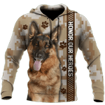 German Shepherd Zip Hoodie Crewneck Sweatshirt T-Shirt 3D All Over Print For Men And Women