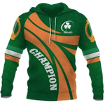 Ireland Champion Zip Hoodie Crewneck Sweatshirt T-Shirt 3D All Over Print For Men And Women