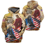 One Nation Under God Zip Hoodie Crewneck Sweatshirt T-Shirt 3D All Over Print For Men And Women