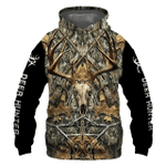 Deer Hunter Camouflage Zip Hoodie Crewneck Sweatshirt T-Shirt 3D All Over Print For Men And Women