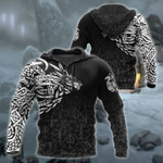 Celtic Dragon Black White  Zip Hoodie Crewneck Sweatshirt T-Shirt 3D All Over Print For Men And Women