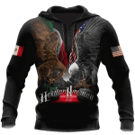 Mexican American Zip Hoodie Crewneck Sweatshirt T-Shirt 3D All Over Print For Men And Women