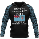 Fiji Its Where My Story Begins Zip Hoodie Crewneck Sweatshirt T-Shirt 3D All Over Print For Men And Women