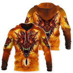 Fire Wings Dragon Zip Hoodie Crewneck Sweatshirt T-Shirt 3D All Over Print For Men And Women