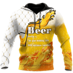 Beer Yellow Zip Hoodie Crewneck Sweatshirt T-Shirt 3D All Over Print For Men And Women