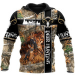 Deer Hunting Camouflage Zip Hoodie Crewneck Sweatshirt T-Shirt 3D All Over Print For Men And Women