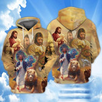 Jesus Lion Lamb Galaxy Zip Hoodie Crewneck Sweatshirt T-Shirt 3D All Over Print For Men And Women