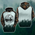 Misty Forest Camping Zip Hoodie Crewneck Sweatshirt T-Shirt 3D All Over Print For Men And Women