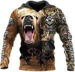 Bear Hunting Zip Hoodie Crewneck Sweatshirt T-Shirt 3D All Over Print For Men And Women