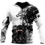 Wolf White Black Zip Hoodie Crewneck Sweatshirt T-Shirt 3D All Over Print For Men And Women