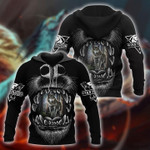 Wolf Black Zip Hoodie Crewneck Sweatshirt T-Shirt 3D All Over Print For Men And Women