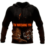 Wolf I Am Watching You Zip Hoodie Crewneck Sweatshirt T-Shirt 3D All Over Print For Men And Women