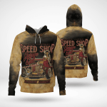Speed Shop Hot Rod Car Hoodie Sweatshirt 3D All Over Print Polo Hawaiian Shirt