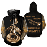 Trumpet Zip Hoodie Crewneck Sweatshirt T-Shirt 3D All Over Print For Men And Women