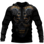 Punker Golden Skull Zip Hoodie Crewneck Sweatshirt T-Shirt 3D All Over Print For Men And Women