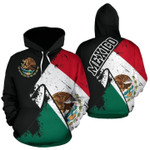 Mexico Grunge Flag Zip Hoodie Crewneck Sweatshirt T-Shirt 3D All Over Print For Men And Women