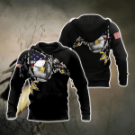 Eagle American Zip Hoodie Crewneck Sweatshirt T-Shirt 3D All Over Print For Men And Women