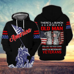 Veteran Zip Hoodie Crewneck Sweatshirt T-Shirt 3D All Over Print For Men And Women