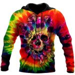 Skull Colorful Zip Hoodie Crewneck Sweatshirt T-Shirt 3D All Over Print For Men And Women