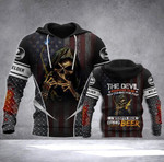 Skull The Devil Bring Beer American Flag Zip Hoodie Crewneck Sweatshirt T-Shirt 3D All Over Print For Men And Women