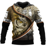 Beautiful Owl Zip Hoodie Crewneck Sweatshirt T-Shirt 3D All Over Print For Men And Women