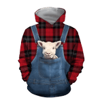 Baby Sheeps Cute Zip Hoodie Crewneck Sweatshirt T-Shirt 3D All Over Print For Men And Women